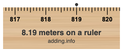 8.19 meters on a ruler 8.19 meters on a ruler