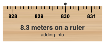 8.3 meters on a ruler