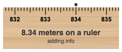 8.34 meters on a ruler