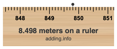 8.498 meters on a ruler