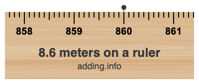 8.6 meters on a ruler
