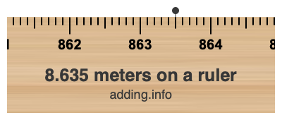 8.635 meters on a ruler 8.635 meters on a ruler