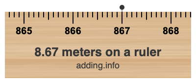 8.67 meters on a ruler