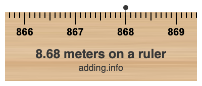8.68 meters on a ruler