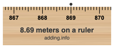 8.69 meters on a ruler