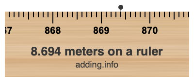 8.694 meters on a ruler