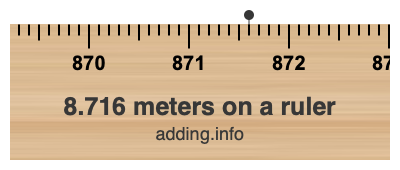 8.716 meters on a ruler