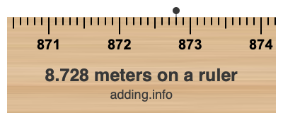 8.728 meters on a ruler