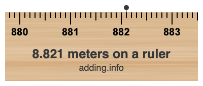 8.821 meters on a ruler