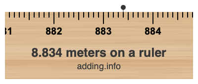 8.834 meters on a ruler