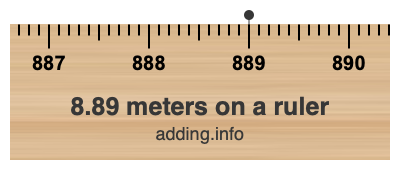 8.89 meters on a ruler