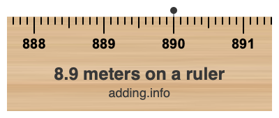 8.9 meters on a ruler