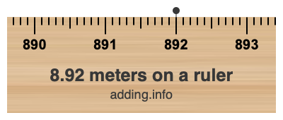 8.92 meters on a ruler