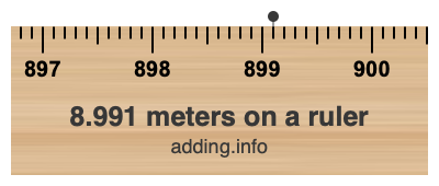 8.991 meters on a ruler