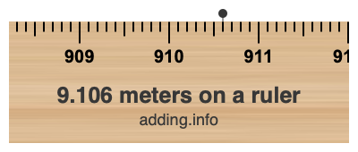 9.106 meters on a ruler