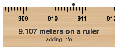 9.107 meters on a ruler