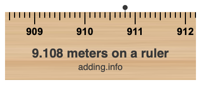 9.108 meters on a ruler