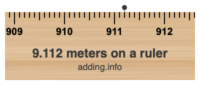 9.112 meters on a ruler 9.112 meters on a ruler