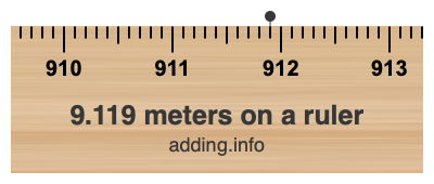 9.119 meters on a ruler 9.119 meters on a ruler
