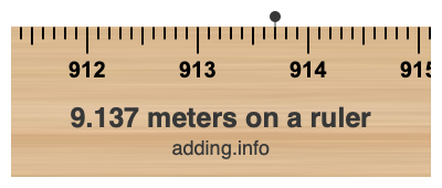 9.137 meters on a ruler 9.137 meters on a ruler