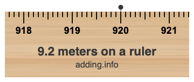 9.2 meters on a ruler