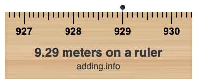 9.29 meters on a ruler