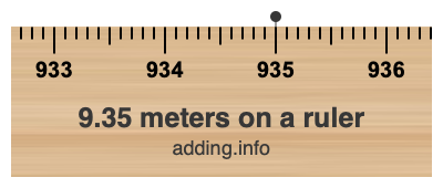 9.35 meters on a ruler
