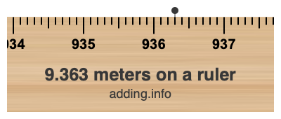 9.363 meters on a ruler