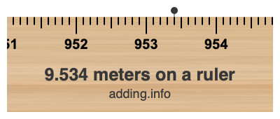 9.534 meters on a ruler 9.534 meters on a ruler