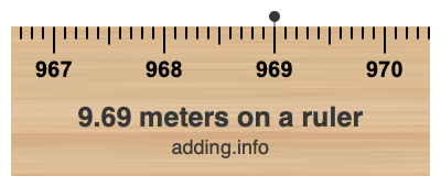 9.69 meters on a ruler