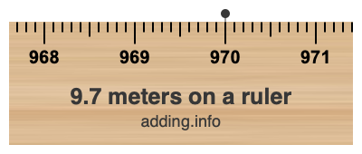 9.7 meters on a ruler