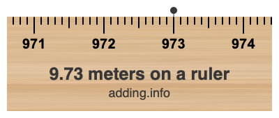 9.73 meters on a ruler