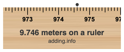 9.746 meters on a ruler