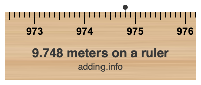 9.748 meters on a ruler