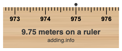 9.75 meters on a ruler 9.75 meters on a ruler
