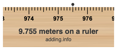 9.755 meters on a ruler