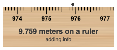 9.759 meters on a ruler 9.759 meters on a ruler
