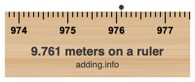 9.761 meters on a ruler 9.761 meters on a ruler