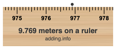 9.769 meters on a ruler