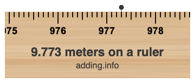 9.773 meters on a ruler 9.773 meters on a ruler