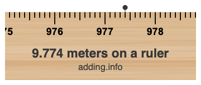 9.774 meters on a ruler 9.774 meters on a ruler