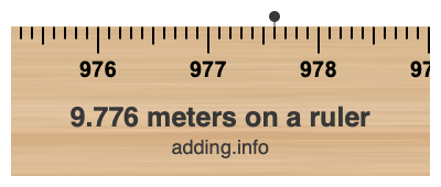 9.776 meters on a ruler 9.776 meters on a ruler