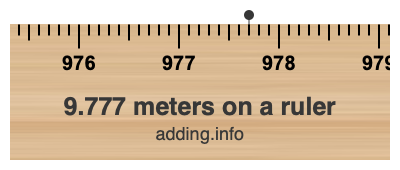 9.777 meters on a ruler 9.777 meters on a ruler