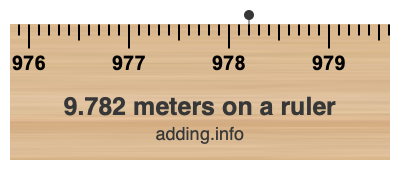 9.782 meters on a ruler