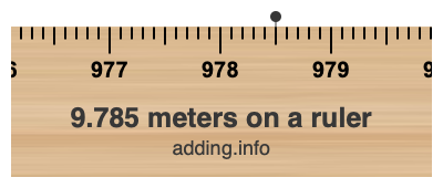 9.785 meters on a ruler 9.785 meters on a ruler