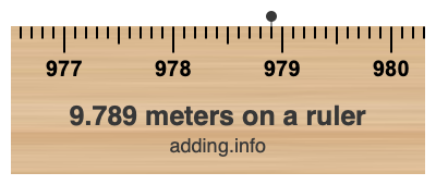 9.789 meters on a ruler