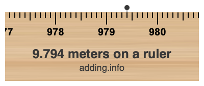 9.794 meters on a ruler 9.794 meters on a ruler