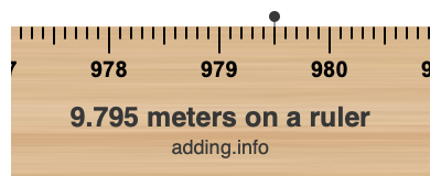 9.795 meters on a ruler