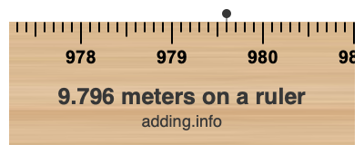 9.796 meters on a ruler