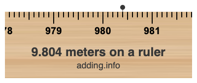 9.804 meters on a ruler 9.804 meters on a ruler
